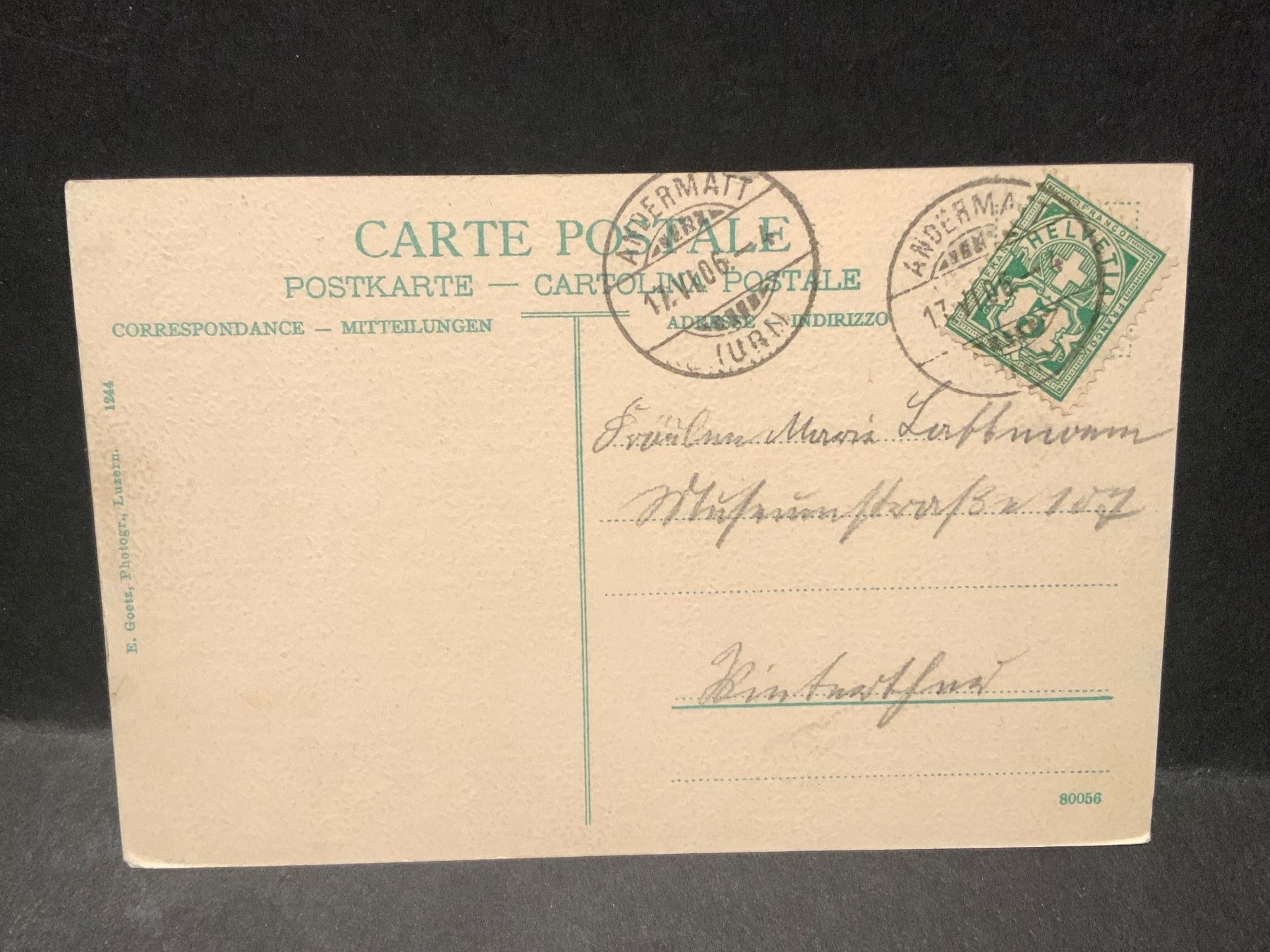Cartoline postali: AK Gotthardbahn Goeschenen  1906 – Usato da Wila venduto da 7churfirsten 1