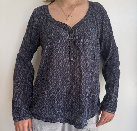 Campus Damen Bluse Blau Geblümt Groesse L Guter Zustand