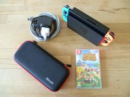Nintendo Switch Konsole mit Zubehör und Animal Crossing