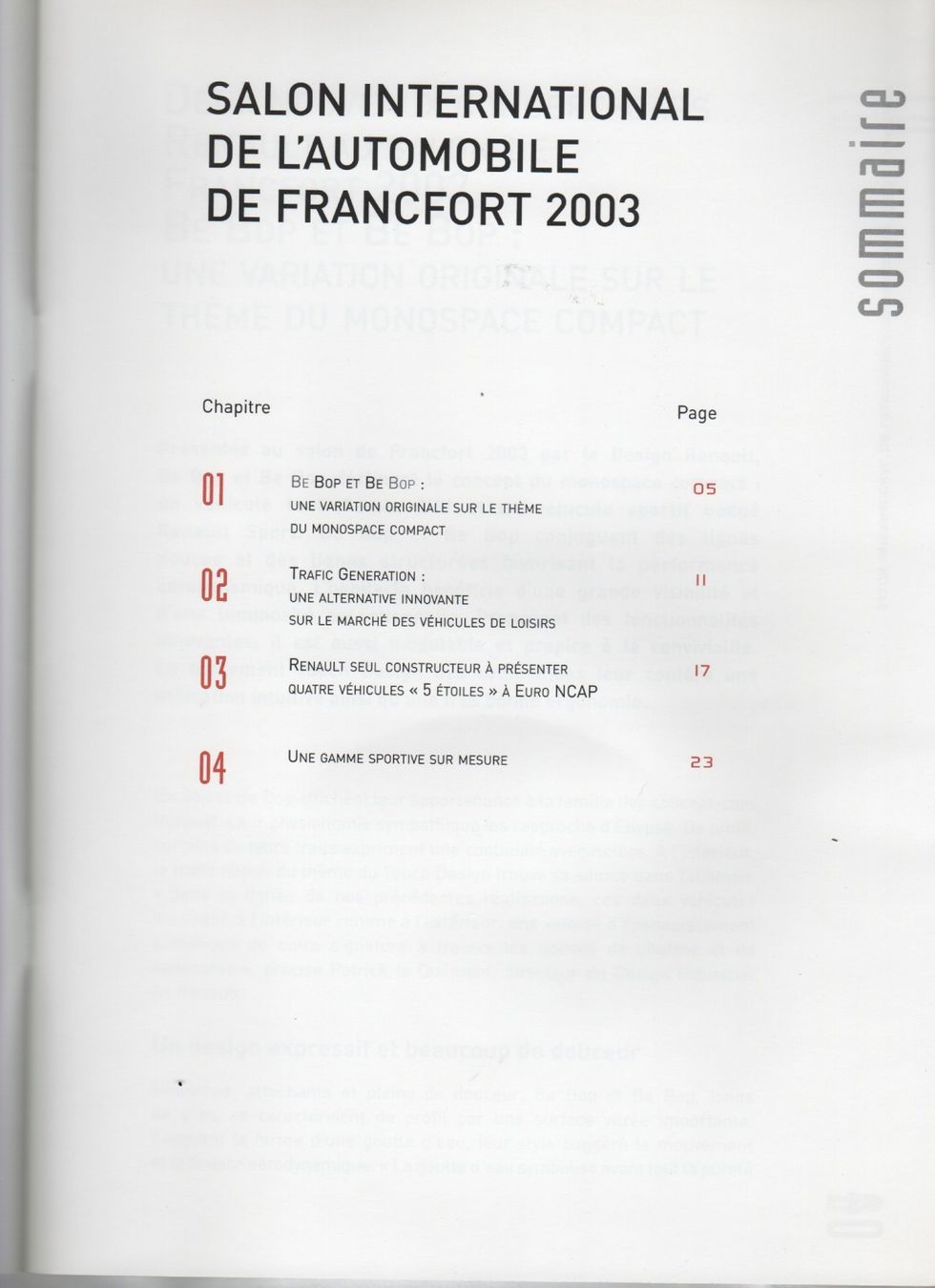 Renault Documents: Pressemappe Renault IAA 2003 – D'occasion à Corminboeuf par corbay 2