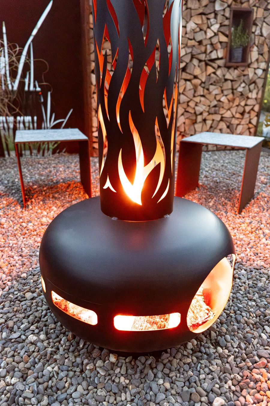 Bracieri: Feuersäule "Ufo", schwarz, 55x55x132 cm – Nuovo e nell'imballaggio originale da Triengen venduto da Michele-G 2