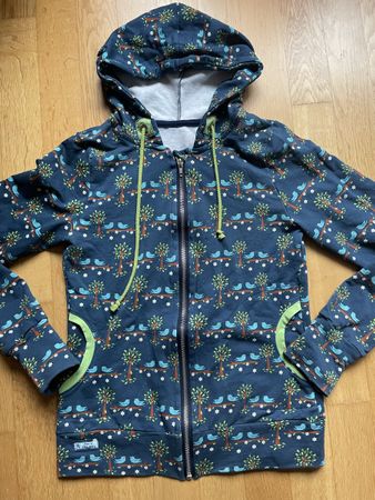 Unikat Hoodie mit Vögel & Bäume Gr. S/M