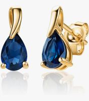 Ohrringe Gold Saphir beträgt 1.1 Ct.