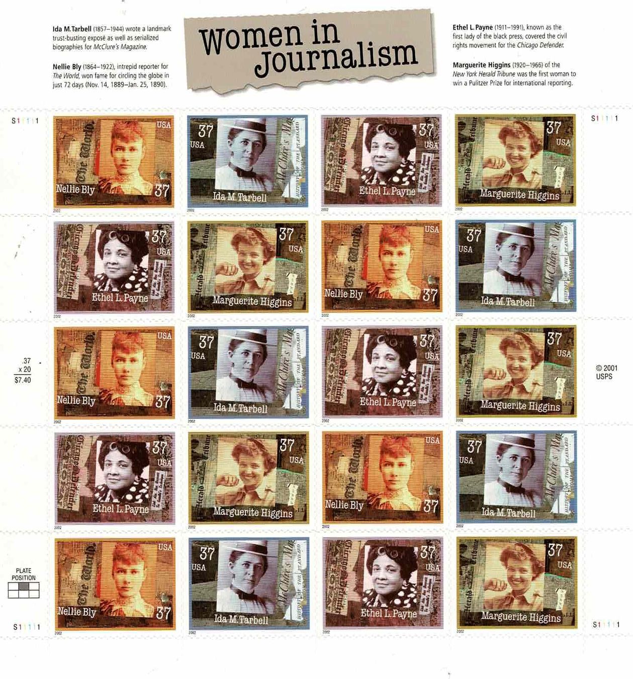 Alle Briefmarken: Women in Journalism 1 KB – Neu (gemäss Beschreibung) aus Lausanne von Whorvath