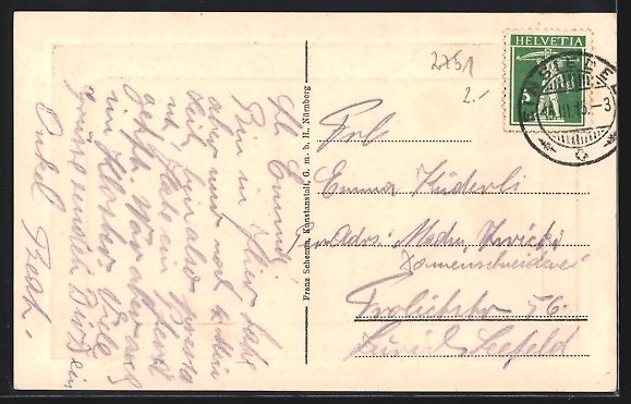 Cartoline postali: AK Einsiedeln, Stiftskirche, 1915 – Usato da Berlin venduto da bartko-reher 1