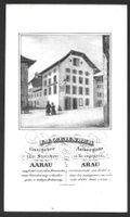 Aarau zum Storchen um 1840 Lithografie Keller