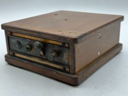 Vintage CHR. Gfeller AG Telefongerät 1950 Holzgehäuse Raritä