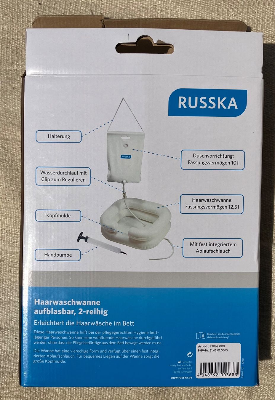 Produits de soins capillaires: Haarwaschwanne RUSSKA Premium, 2-reihig, aufblasbar – D'occasion à Pfeffingen par Deggaff 1