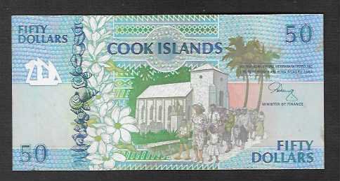 Banconote: Cook  Islands  50  Dollars  Bankfrisch  99% – Nuovo (secondo la descrizione) da Gordola venduto da coinsandnotes