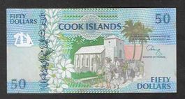 Cook  Islands  50  Dollars  Bankfrisch  99%