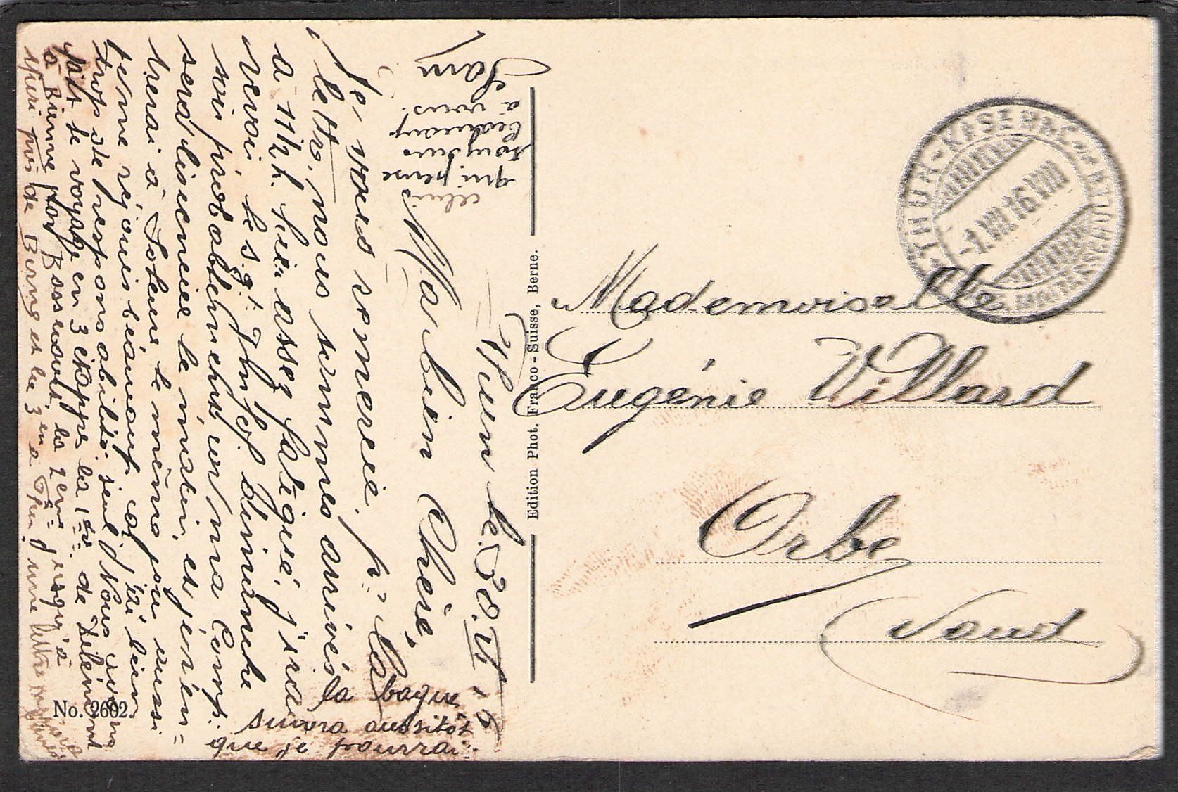 Cartoline postali: AK Thun Kaserne , 1916 – Usato da Reichenburg venduto da Pipo-67 1