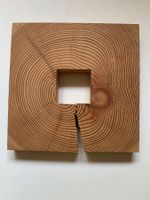 Holz Deko Quadrat mit Aussparung und Riss handgemacht