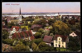 AK Kreuzlingen, Totalansicht mit Fernblick aus der Vogelscha