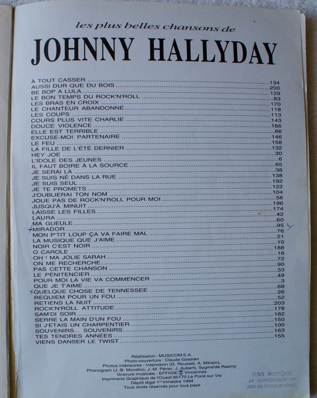 Libri: Livre de partitions, chansons Johnny – Nuovo (secondo la descrizione) da Morrens VD venduto da alain50 2