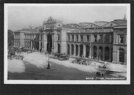 #Echtfoto Zürich Hauptbahnhof , Oldtimer , gel. 1931