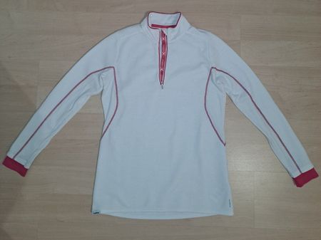 Pull polaire chaud blanc et rose Wedze avec fermeture éclair