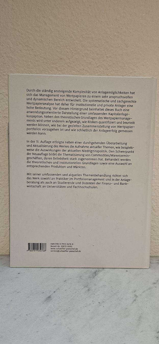Libri: Wertpapiermanagment, Buch Manfred Steiner – Usato da Belp venduto da Ginus85 1