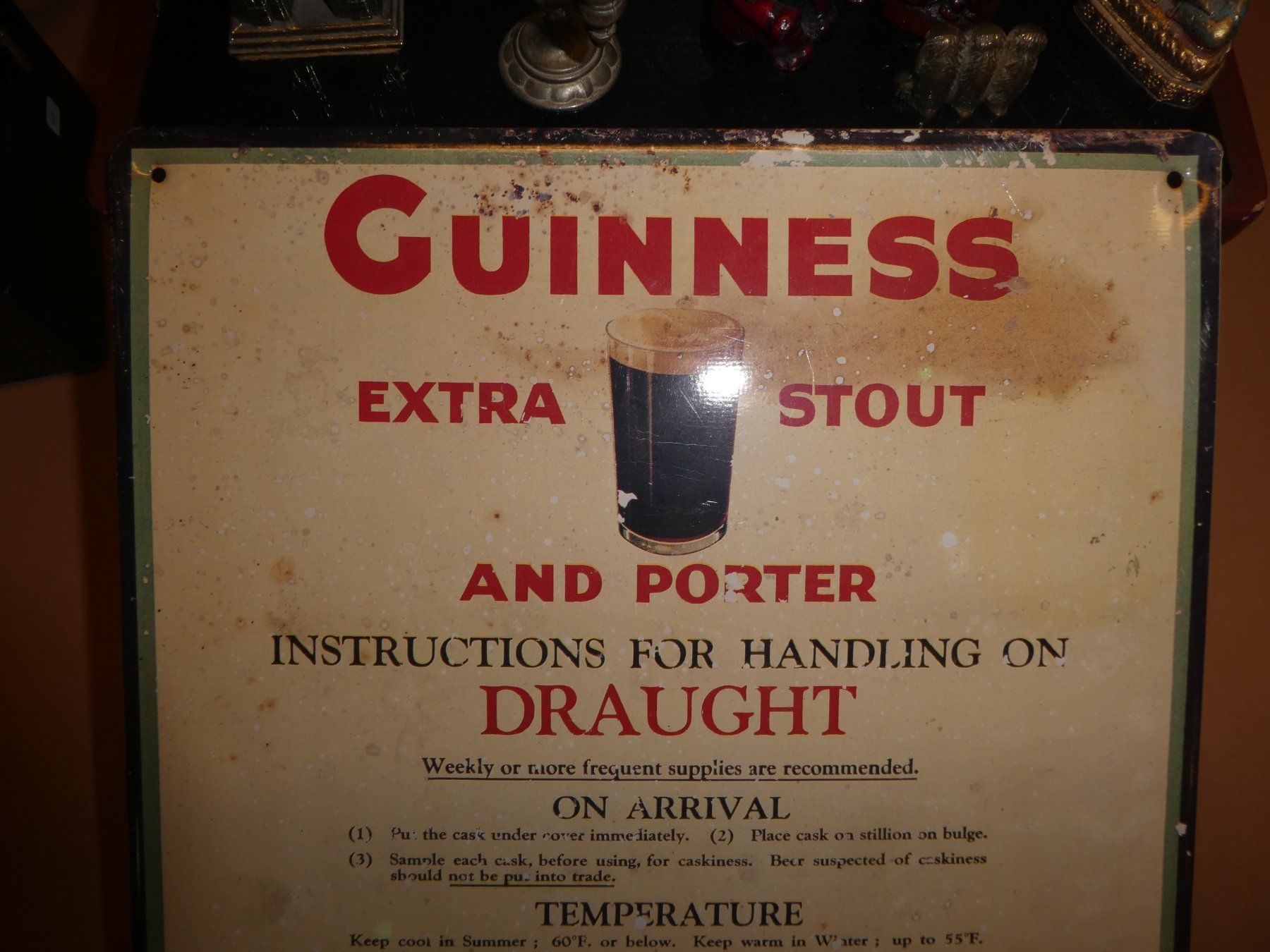 Guinness Schilder: Guinness Plaque, Instructions for Draught – Gebraucht aus Chur von Diversico2010 1