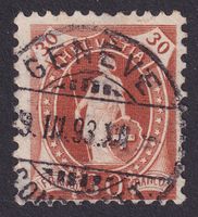 68C, Stehende Helvetia mit Vollstempel GENEVE GE