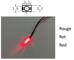 kit 5 LED 1.8mm 6-12V Rouge Rot