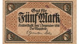 Halberstadt 5 Mark 01.12.1918 VZ+-VZ++