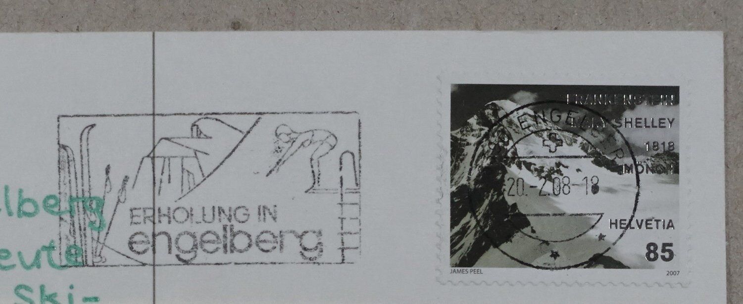 Cartoline postali: Engelberg, Titlis, Luftseilbahn, Ski, 2008 – Usato da Lenzburg venduto da fh1 1