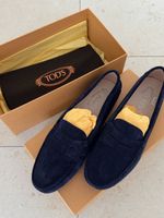 NEW Tod’s Gommino Mokassin Navy Veau Velour Gr 40 Full Set
