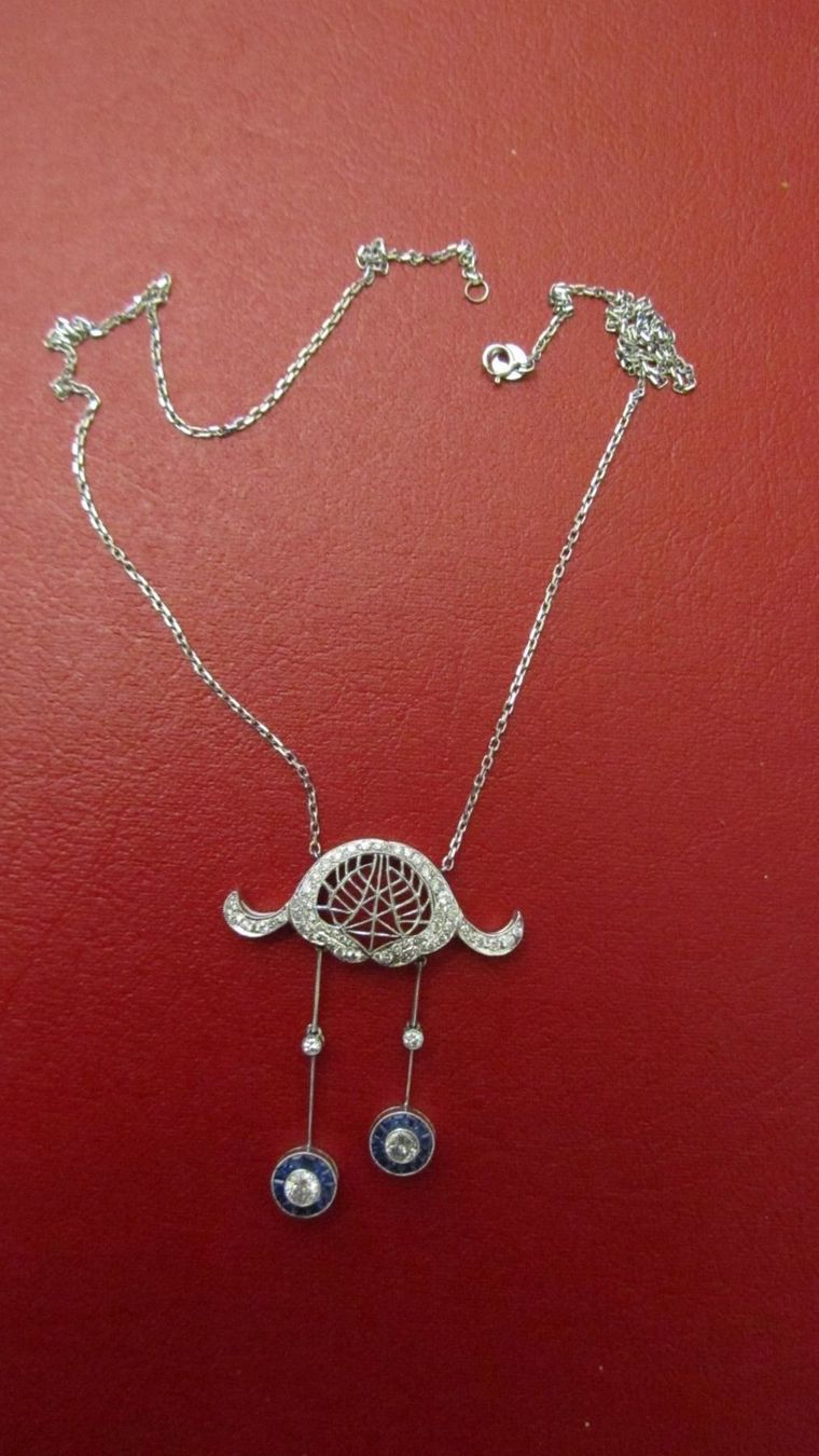 Catenine: Collier mit Brillanten, Saphiren – Usato da Bischofszell venduto da Joachim-115 2
