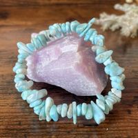 ✲ 1 Stk. Larimar Chips Armband ✲ 18g Splitter Bracelet