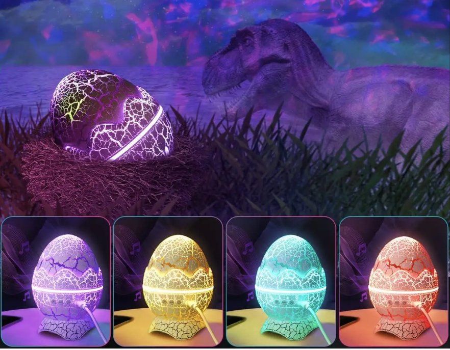 Lampade: Dinosaurier-Ei Sternenprojektor mit Bluetooth Lautsprecheche – Nuovo e nell'imballaggio originale da Châtelaine venduto da topshop.switzerland 6