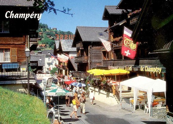 Cartes postales: CHAMPÉRY Hotel Cafe Restaurant de Champéry – D'occasion à Jona par philajona