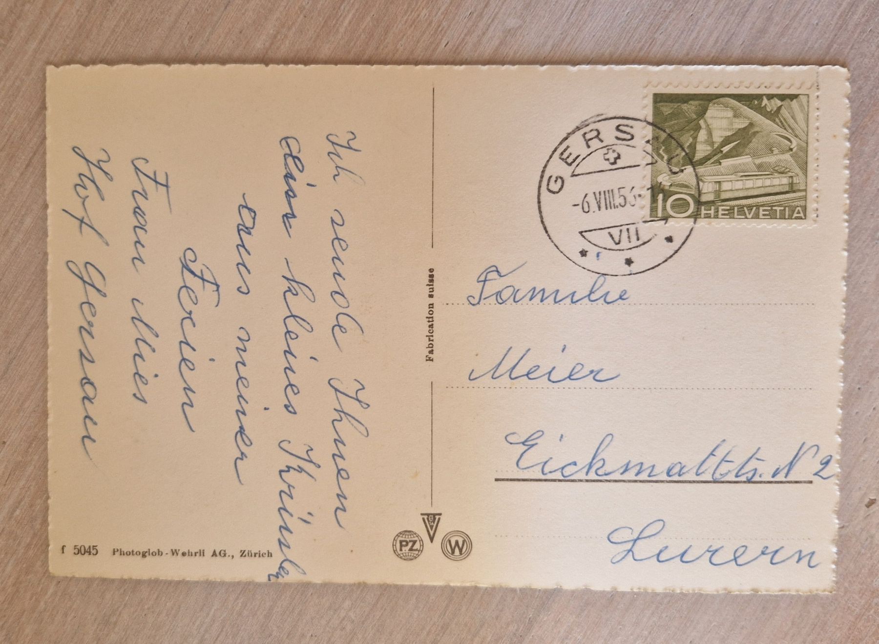 Cartoline postali: Erholungsheim Hof Gersau 1956 – Usato da Ebikon venduto da Donar50 1