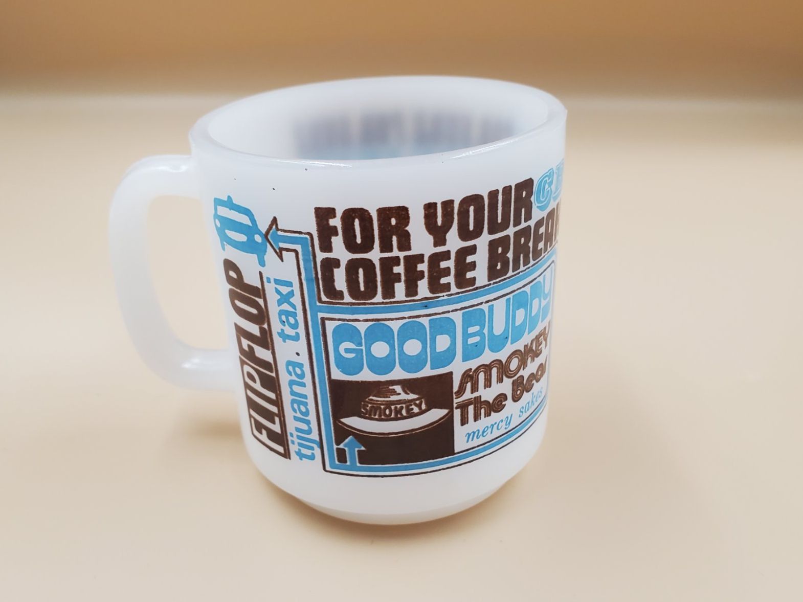 Tazze: Tasse Glasbake 70's - Bleu et marron – Usato da Rennaz venduto da La_malle_du_dauphin 1
