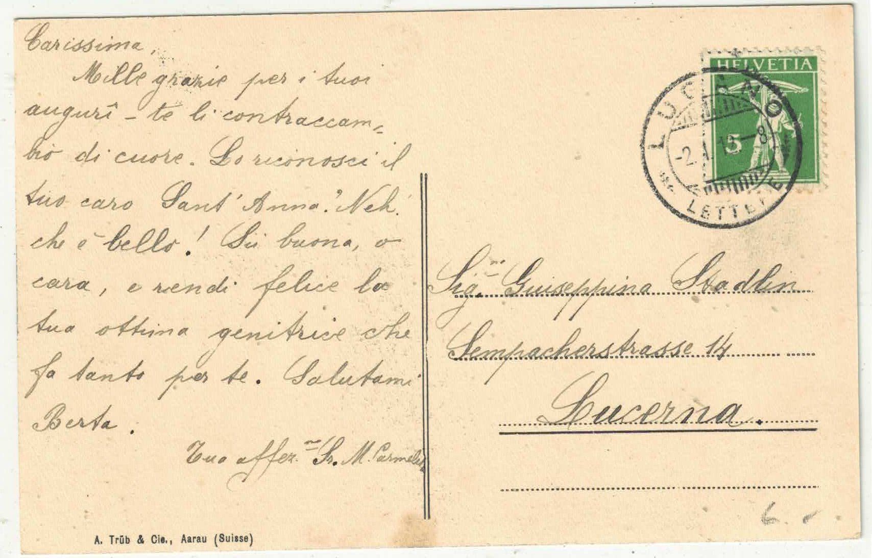 Cartoline postali: Lugano - Instituto St. Anna – Usato da Ettingen venduto da Kartenplanet 1