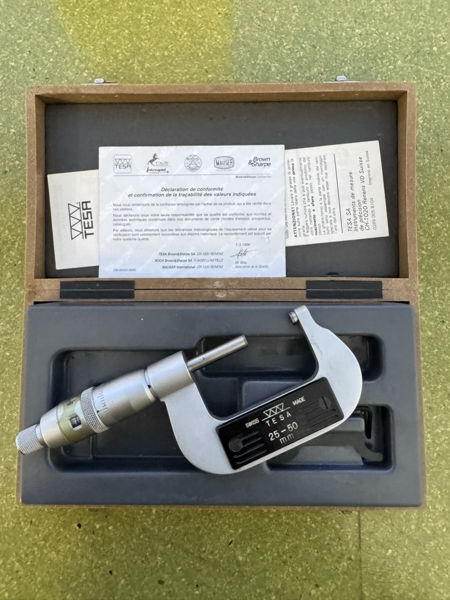 Tesa Messen: Micromètre TESA 25-50 mm avec coffret et document – Gebraucht aus Aarberg von SNMachines 2