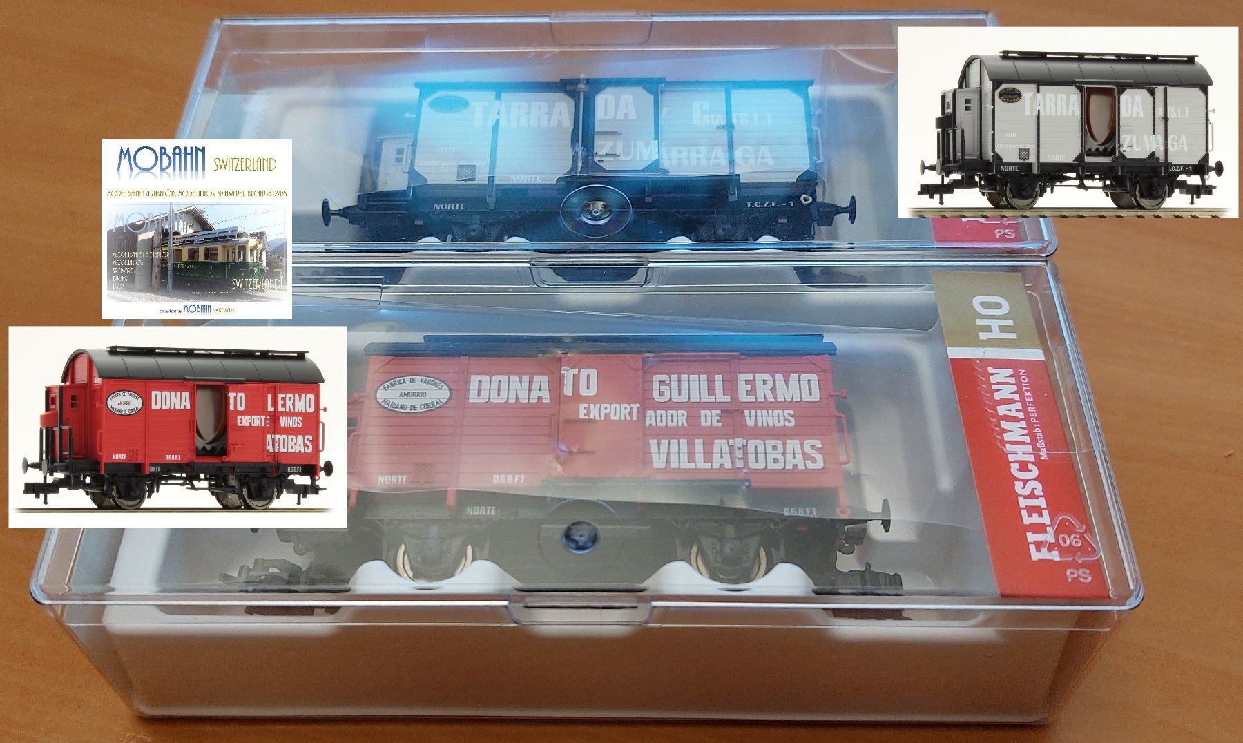 Fleischmann Modellini di ferrovie: Fleischmann - Weinkesselwagen-Set der NORTE – Nuovo e nell'imballaggio originale da Rotkreuz venduto da MOBAHN-1zu87