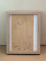 Originale Zeichnung “Katze” (1964) – signiert