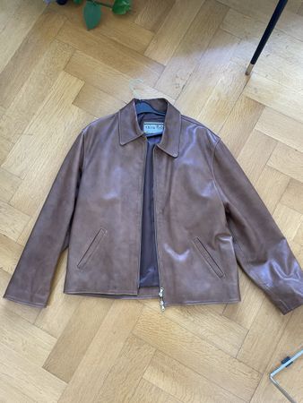 Echte Lederjacke, Vintage, braun, Grösse XL/L
