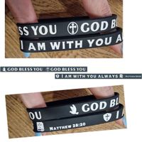2 Schwarze Armbänder mit christlichen Botschaften Neu