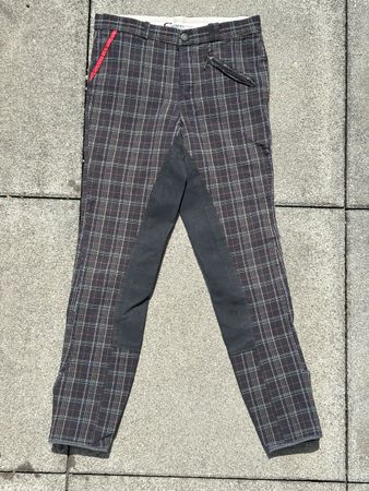 Reithose Cavalliero kariert Gr. 164 mit Vollbesatz