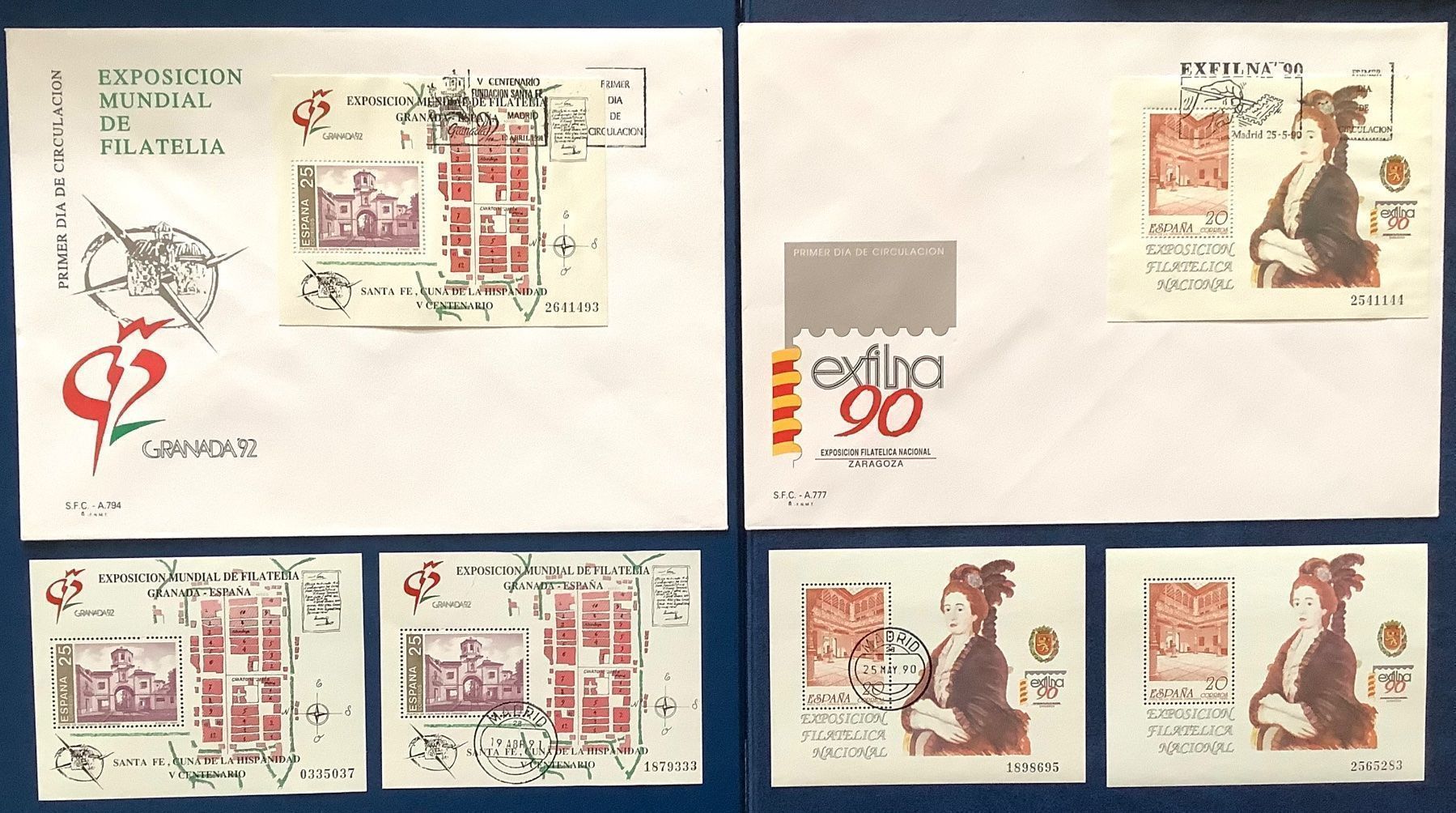 Alle Briefmarken: 1990-91 Spanien Exfilna + Granada 92’ – Neu (gemäss Beschreibung) aus Liestal von Pep3