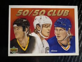 Wayne Gretzky Mario Lemieux Brett Hull NHL ART Tribute 50/50