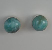 ♥ LARIMAR OHRSTECKER / SILBER ♥