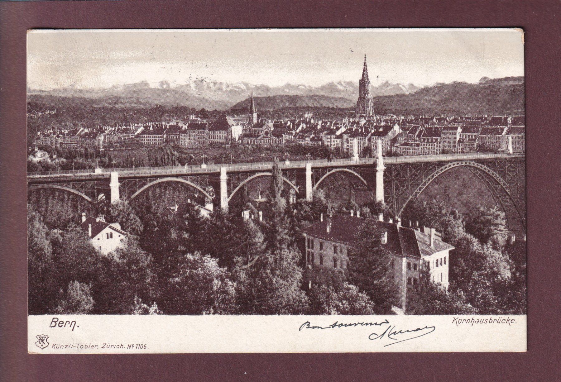 Cartoline postali: BERN - Kornhausbrücke - 1903 – Usato da Pully venduto da nicecards