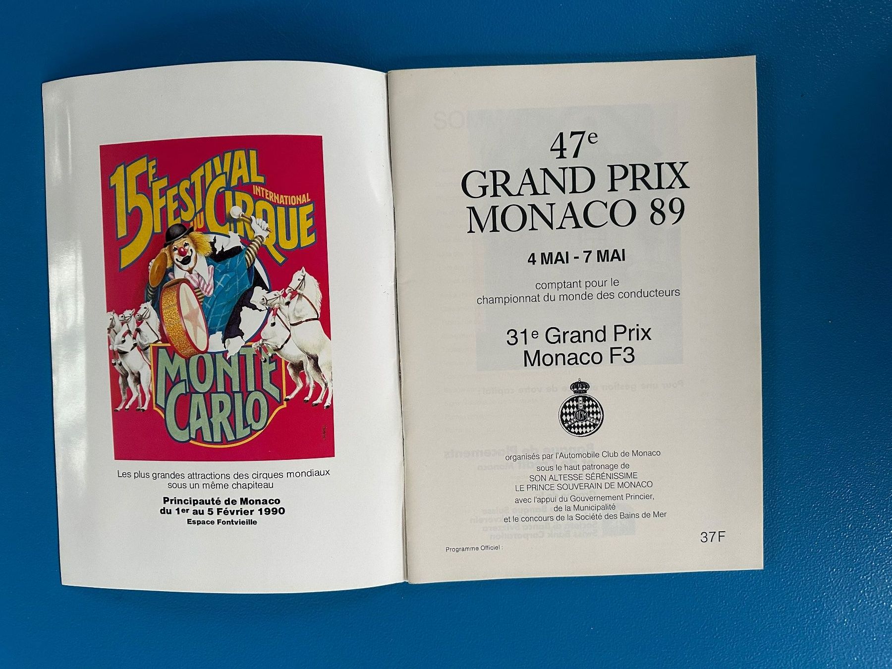 Revues & Magazines: Programmheft , F 1  Monaco  1989 – D'occasion à Boswil par pavo1 1