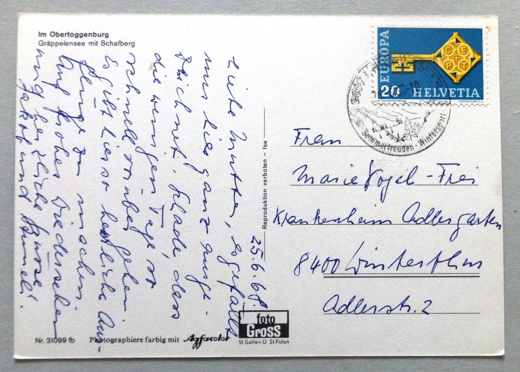 Cartoline postali: Gräppelensee mit Schafberg – Usato da Fétigny venduto da Billy2miny 1