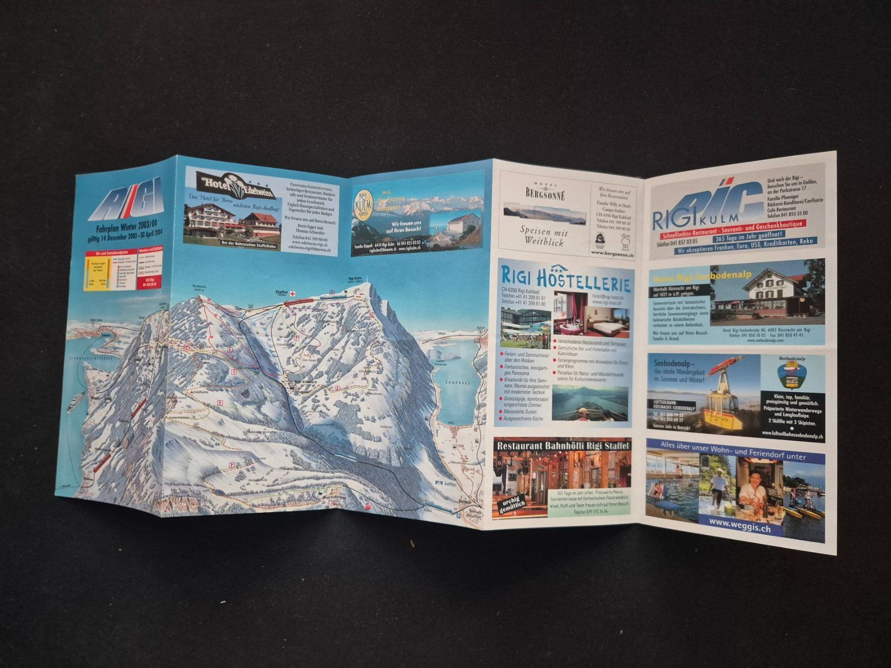 Documenti: Fahrplan Winter 2003/04 Rigi Wanderkarte gut – Usato da Langendorf venduto da zvonu161 1