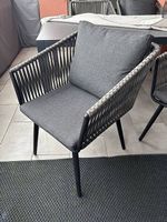 4 hochwertige Esszimmer / Garten Stühle Anthrazit/Schwarz
