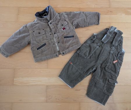 Kinder Cord Jacke und Latzhose Set braun guter Zustand