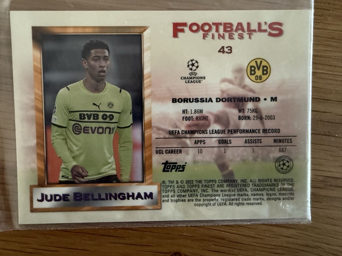 Topps Sammelbilder & Trading cards: Topps Finest Flashbacks Jumbo Box Topper / Jude Bellingham – Gebraucht aus Bern von bestdeal_bern 1